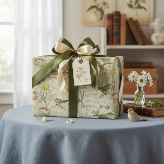 Papier Cadeau Vintage daisies