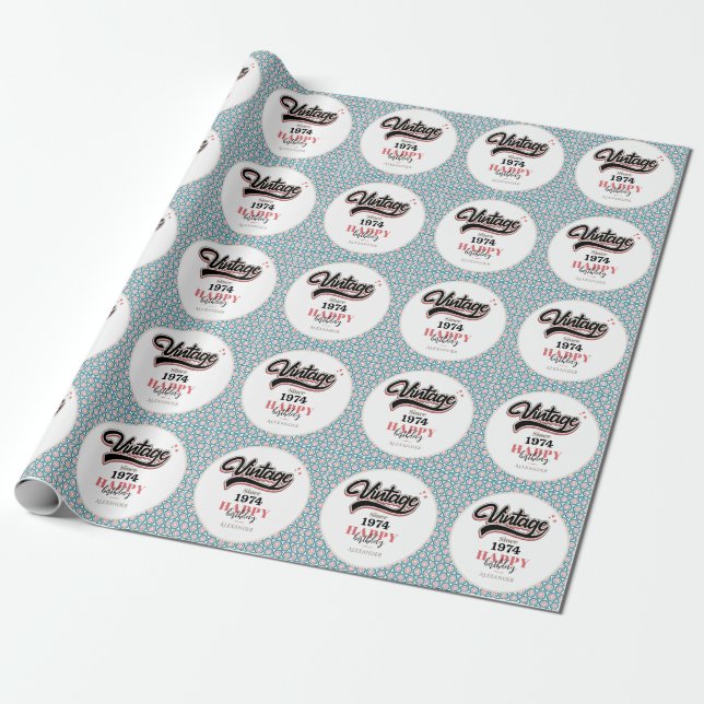 Papier Cadeau Vintage depuis - 1974 (Déroulé)