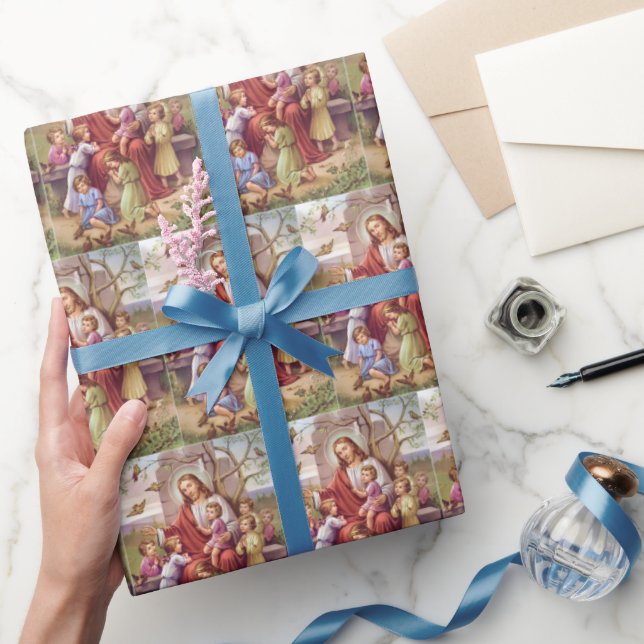 Papier Cadeau Vintage Jésus Avec Enfants (Cadeaux)
