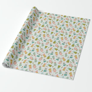 Papier Cadeau Vintage Jingle Jangle Retro Enveloppe cadeau de No