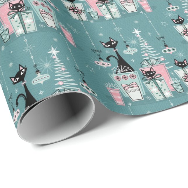 Papier Cadeau Vintage Kitty Christmas II ©studioxine (Coin rond)