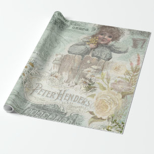 Papier Cadeau 
Vintage. Le jardinage.
