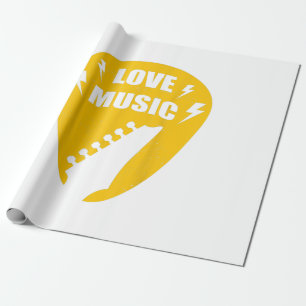 Papier Cadeau Vintage Love Guitar