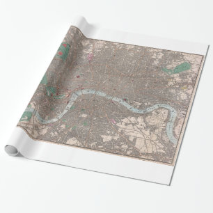 Papier Cadeau Vintage Map of London England (1862)
