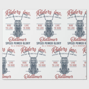 Papier Cadeau Vintage Motorcycle Riders Inc