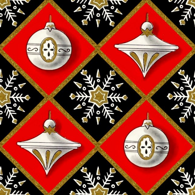 Papier Cadeau Vintage Noël Harlequin Motif (Créateur téléchargé)