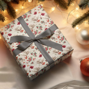 Papier Cadeau Vintage Noël Oie sotte