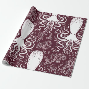 Papier Cadeau vintage Octopus pattern.