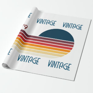 Papier Cadeau Vintage Retro Stripe Sun 1979