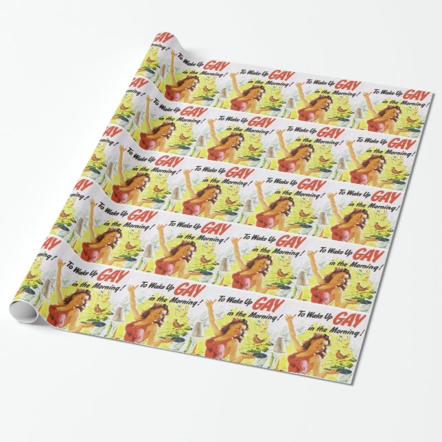 Papier Cadeau Vintage "Réveiller Gay" (Déroulé)