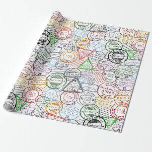 Papier Cadeau Vintage voyage/Tamps