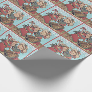 Papier Cadeau Vintage Western Cowgirl enfant et réserve de Noël