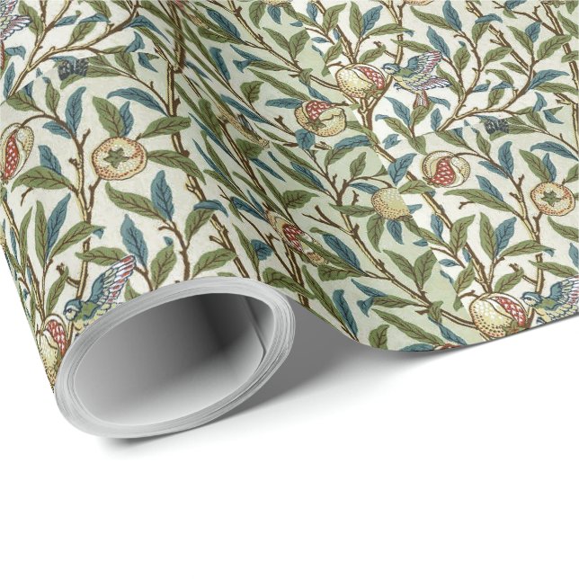 Papier Cadeau Vintage William Morris Bird et grenade (Coin rond)
