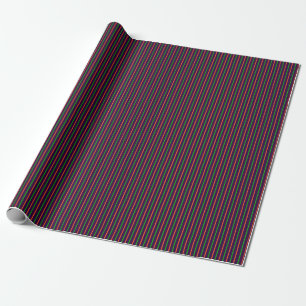 Papier Cadeau Violet avec néon vert et rayures orange