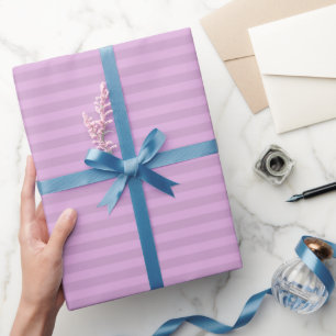 Papier Cadeau Violet Clair & Violet Gris Rayures