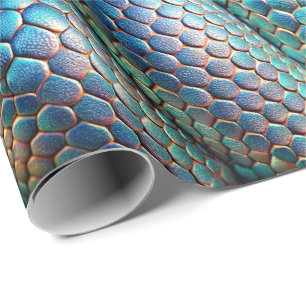 Papier Cadeau Violet de peau de serpent et ombre bleue