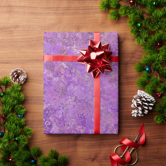Papier Cadeau violet marbrée (Cadeau de vacances)