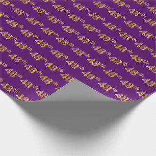 Papier Cadeau Violet, Or Faux 48e (Quarante-Huitième) événement