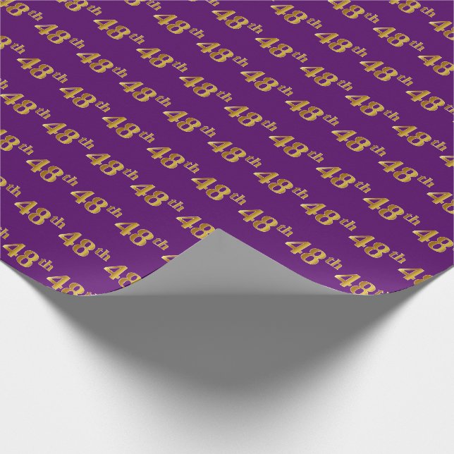 Papier Cadeau Violet, Or Faux 48e (Quarante-Huitième) événement (Coin)