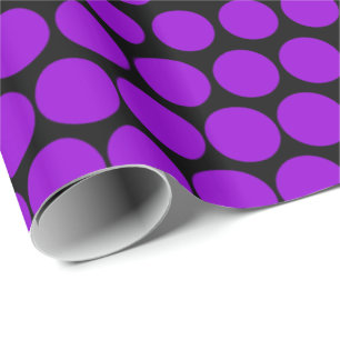 Papier Cadeau Violet Polka Dot Noir moderne