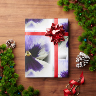 Papier Cadeau violet profond sur blanc