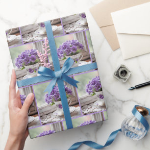 Papier Cadeau Violettes Violettes Violettes Dans Teup Rétro