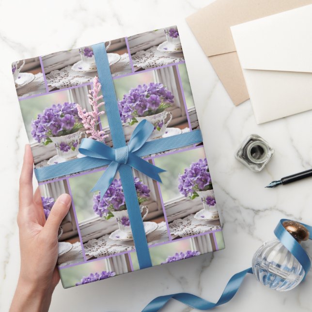 Papier Cadeau Violettes Violettes Violettes Dans Teup Rétro (Cadeaux)