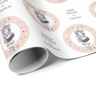 Papier Cadeau Virage du symbole zippé de texte personnalisé