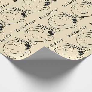 Papier Cadeau Visage de dessin "Meilleur papa jamais"