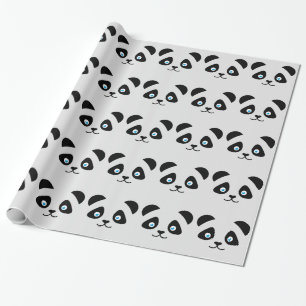 Papier Cadeau visage d'ours panda