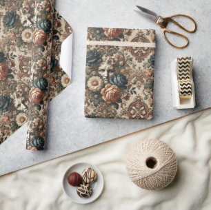 Papier Cadeau Visages de pierre et nuits fatiguées - gothique ba