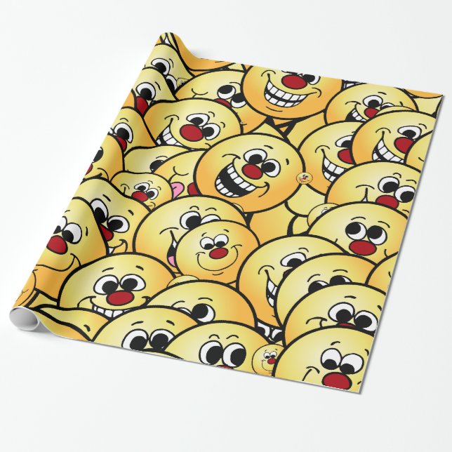 Papier Cadeau Visages heureux de Grumpeys réglés (Déroulé)