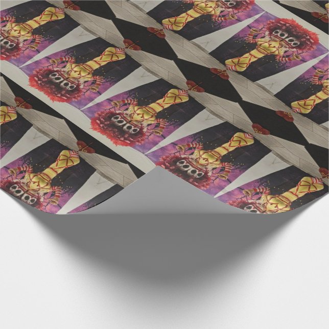 Papier Cadeau vision de la fête du costume maléfique mcd clown (Coin)