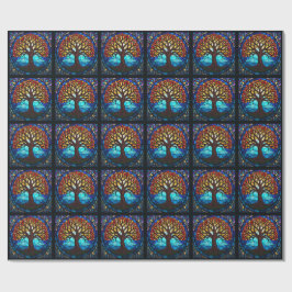 Papier Cadeau Vitrail Arbre de vie Carrelage céramique