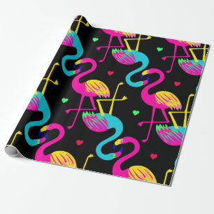 Papier Cadeau Vivid tropical, exotic hawaiian seamless pattern w
