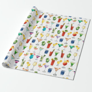 Papier Cadeau Vivid Watercolor Cocktail Motif Sac fourre-tout