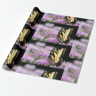Papier Cadeau Vœux d'anniversaire de papillon à queue swallowtai