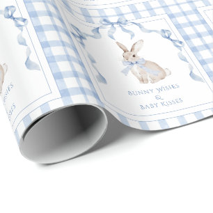 Papier Cadeau Vœux de lapin et baisers de bébé Baby Shower