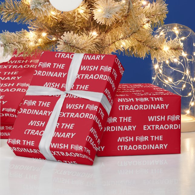 Papier Cadeau Voeux de Noël en rouge (Vacances)