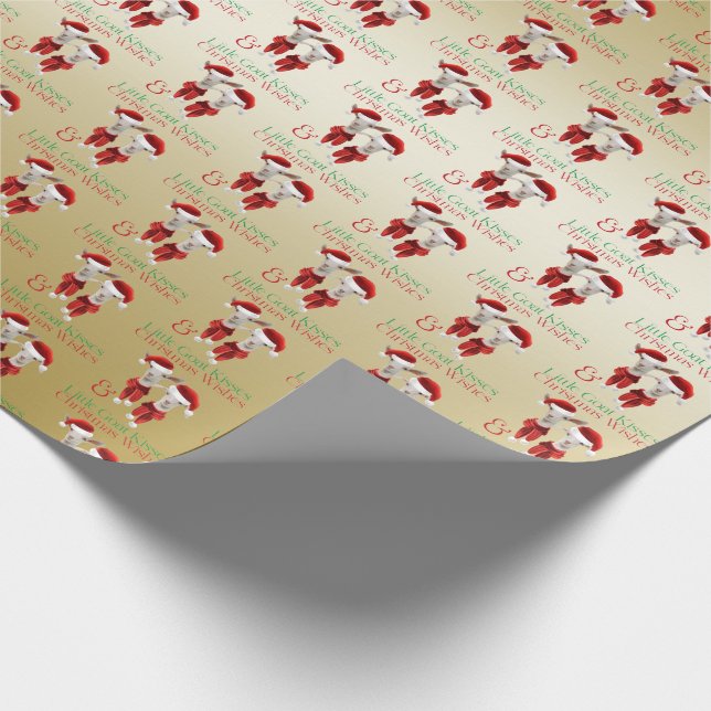 Papier Cadeau Voeux de Noël et petits baisers de chèvre (Coin)