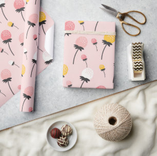 Papier Cadeau Voeux floraux roses