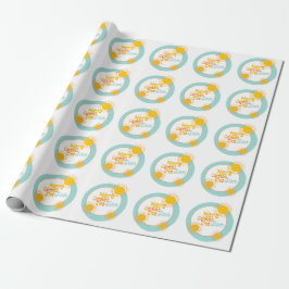 Papier Cadeau Voici le baby shower rétro Son