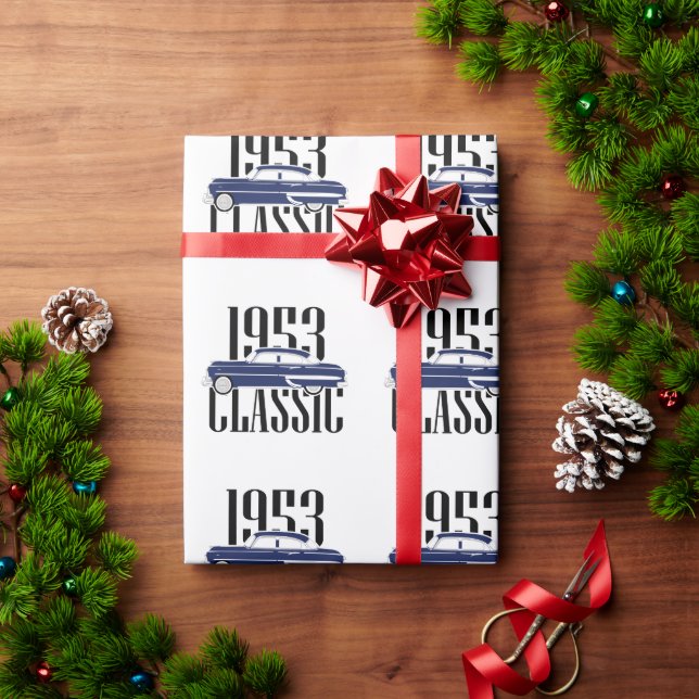 Papier Cadeau Voiture classique 1953 (Cadeau de vacances)