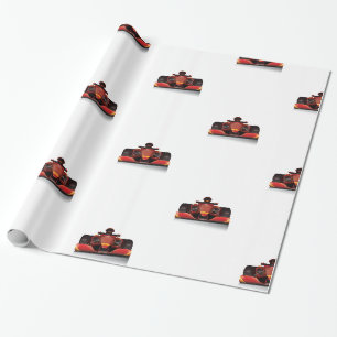 Papier Cadeau Voiture de course rouge