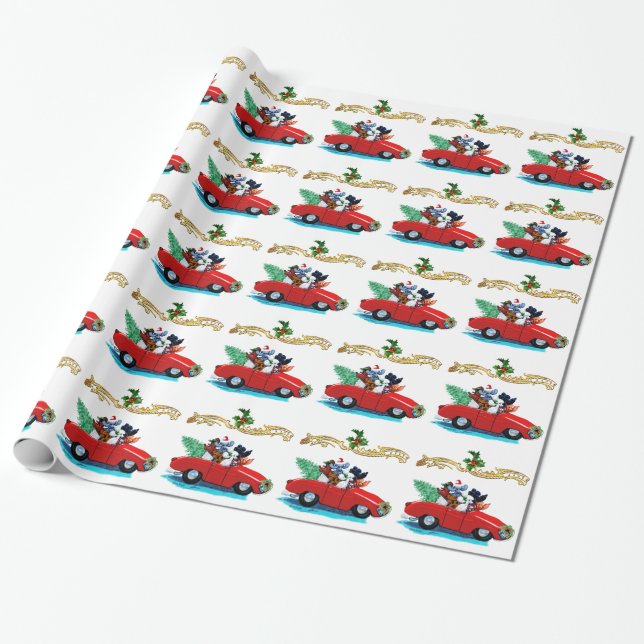Papier Cadeau Voiture de Noël (Déroulé)