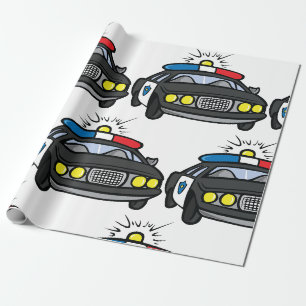 Papier Cadeau Voiture de police avec gyrophares