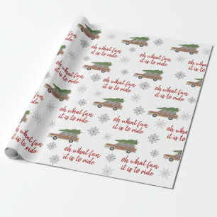 Papier Cadeau Voiture lambrissée par bois quel amusement c'est