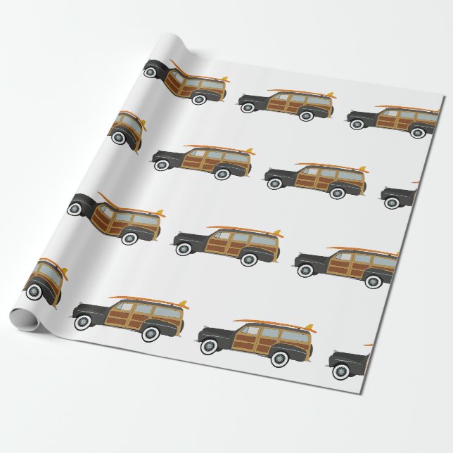 Papier Cadeau Voiture Surfer (Déroulé)