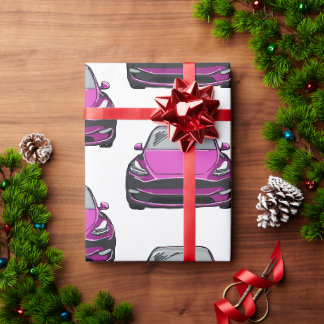 Papier Cadeau Voiture VUS Pink Électrique Arrière - plan blanc