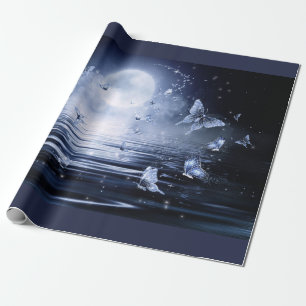 Papier Cadeau Vol de papillons Lune